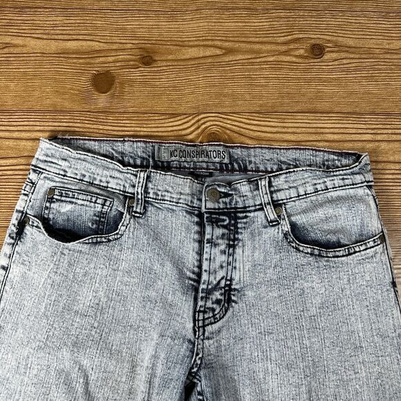 KC Conspirators Jeans Men’s  32x32 Gray Denim BUTTON FLY Skinny Designer - Picture 12 of 16